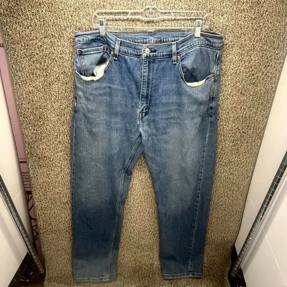 Levi's 505‎ Soft Jeans Men Blue Denim 38x32 Regular Fit Straight Leg Comfortable